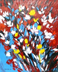 Mazhar Qureshi, 24 x 30 Inch, Oil on Canvas,  Floral Painting, AC-MQ-044